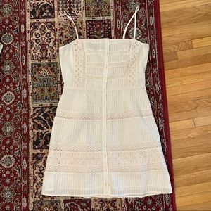 Reformation Ivory Button-front Dress